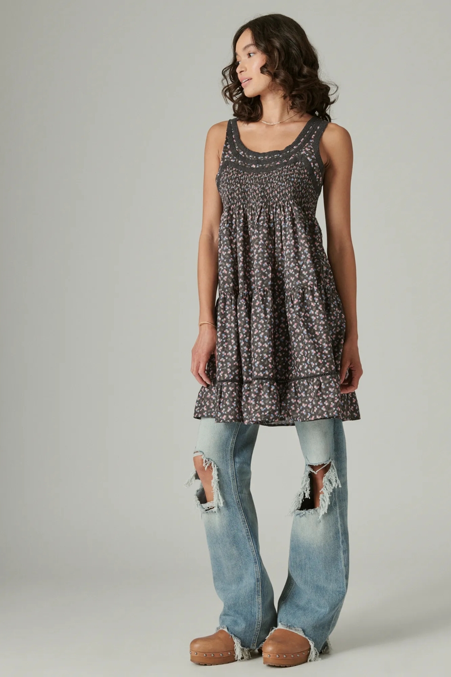 FLORAL EMBROIDERED TIERED MINI DRESS, image 3