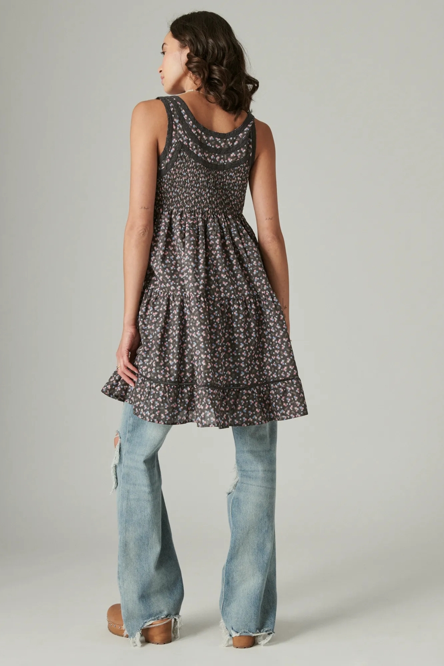 FLORAL EMBROIDERED TIERED MINI DRESS, image 4
