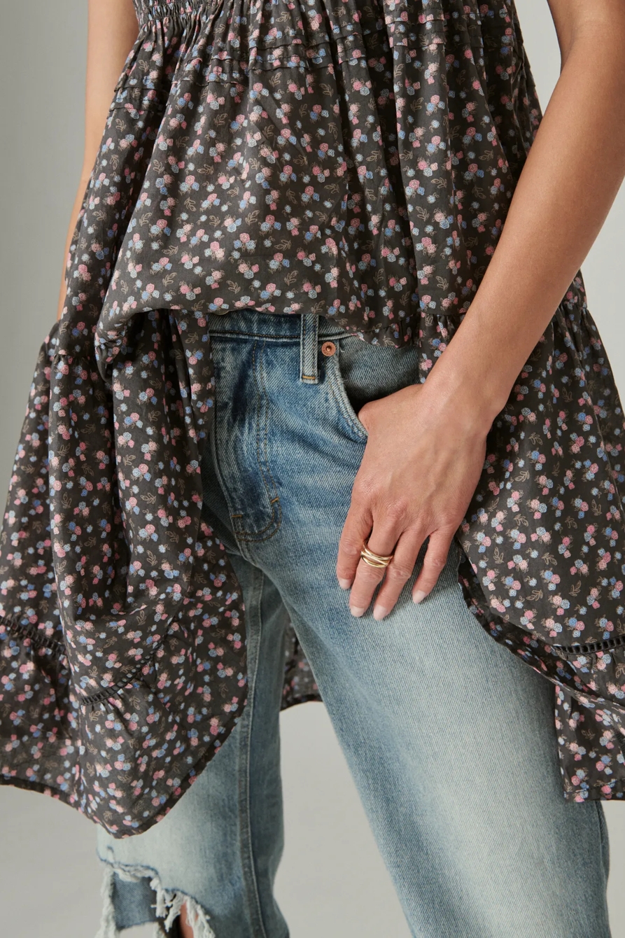 FLORAL EMBROIDERED TIERED MINI DRESS, image 6