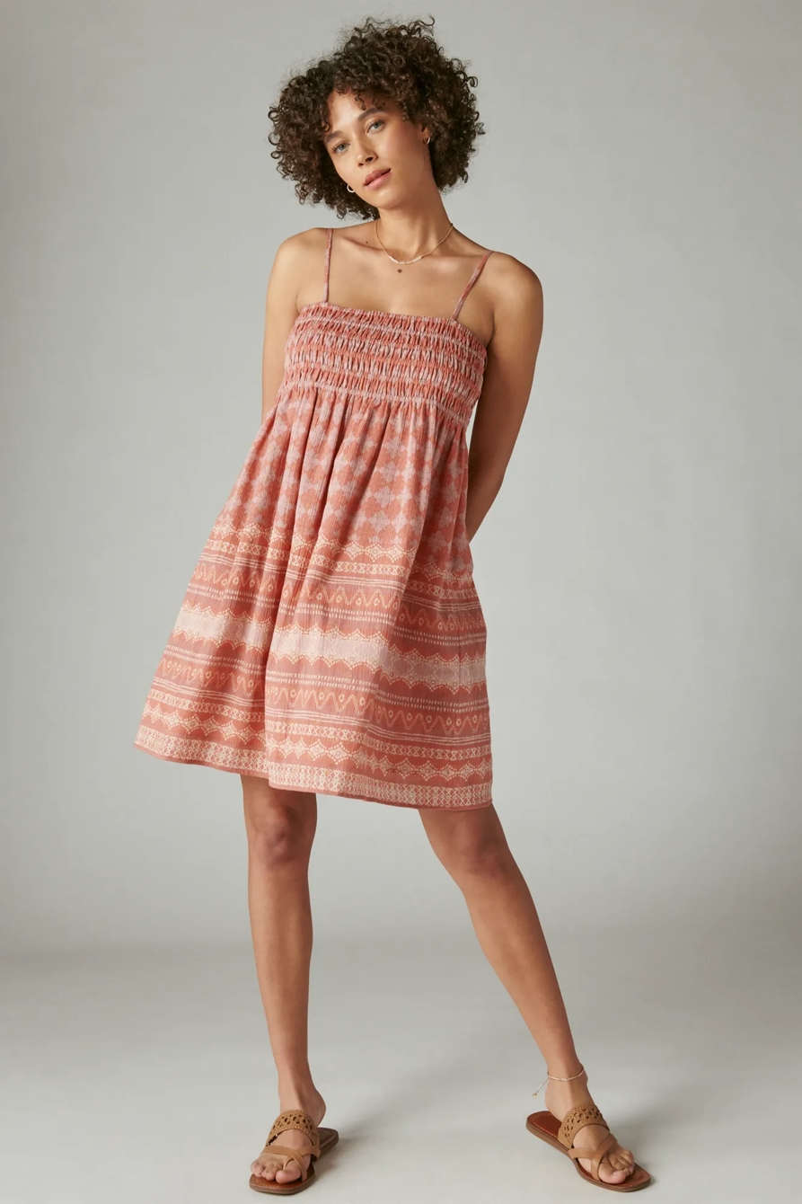 PRINTED SMOCKED MINI DRESS, image 3