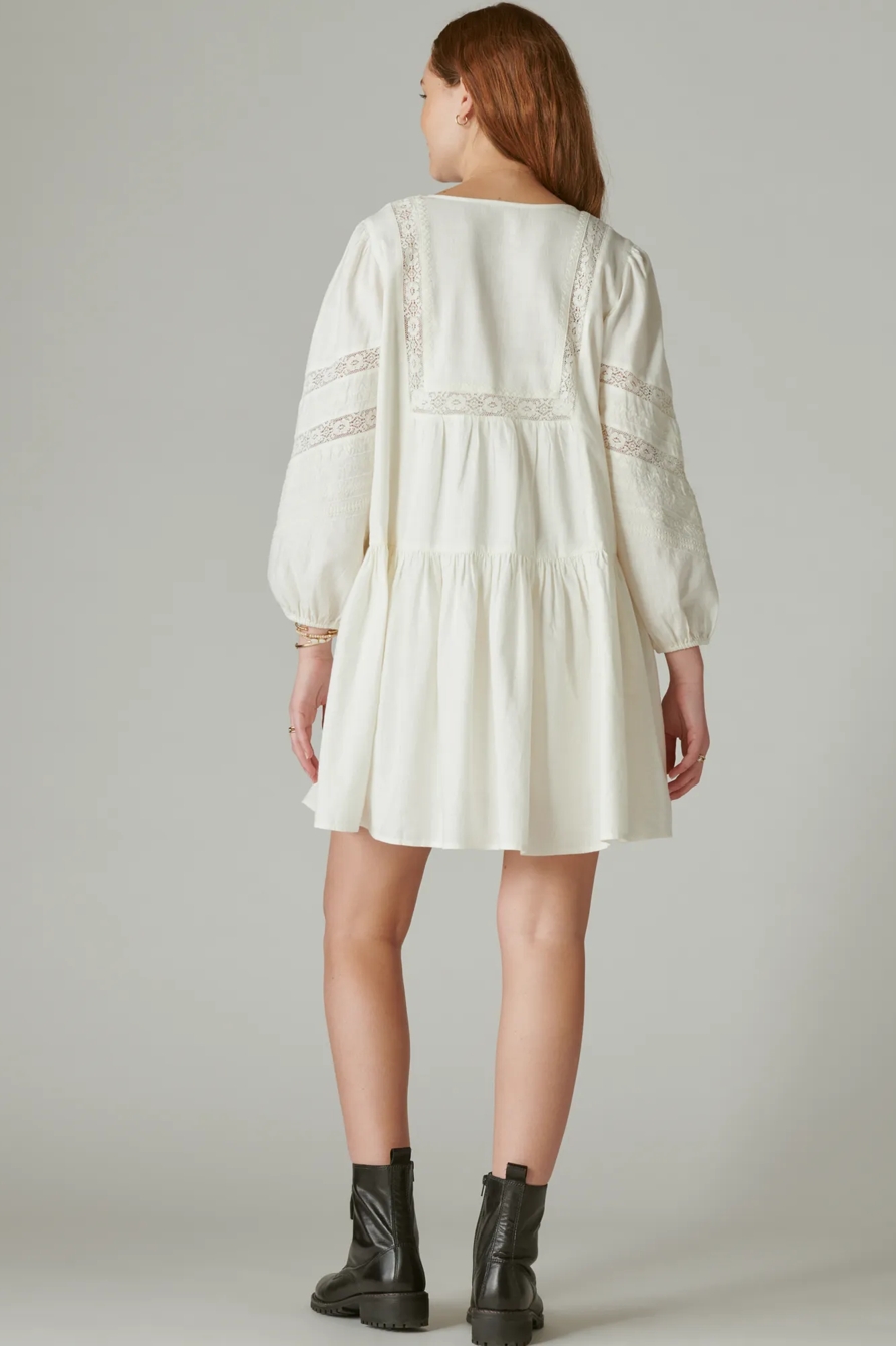 LONG SLEEVE EMBROIDERED MINI DRESS, image 3
