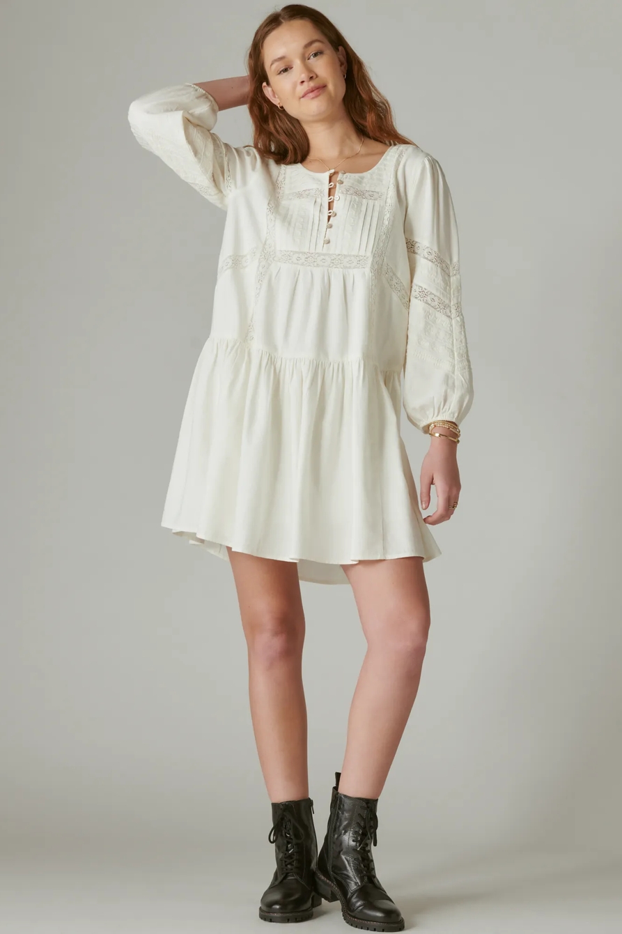 LONG SLEEVE EMBROIDERED MINI DRESS, image 4