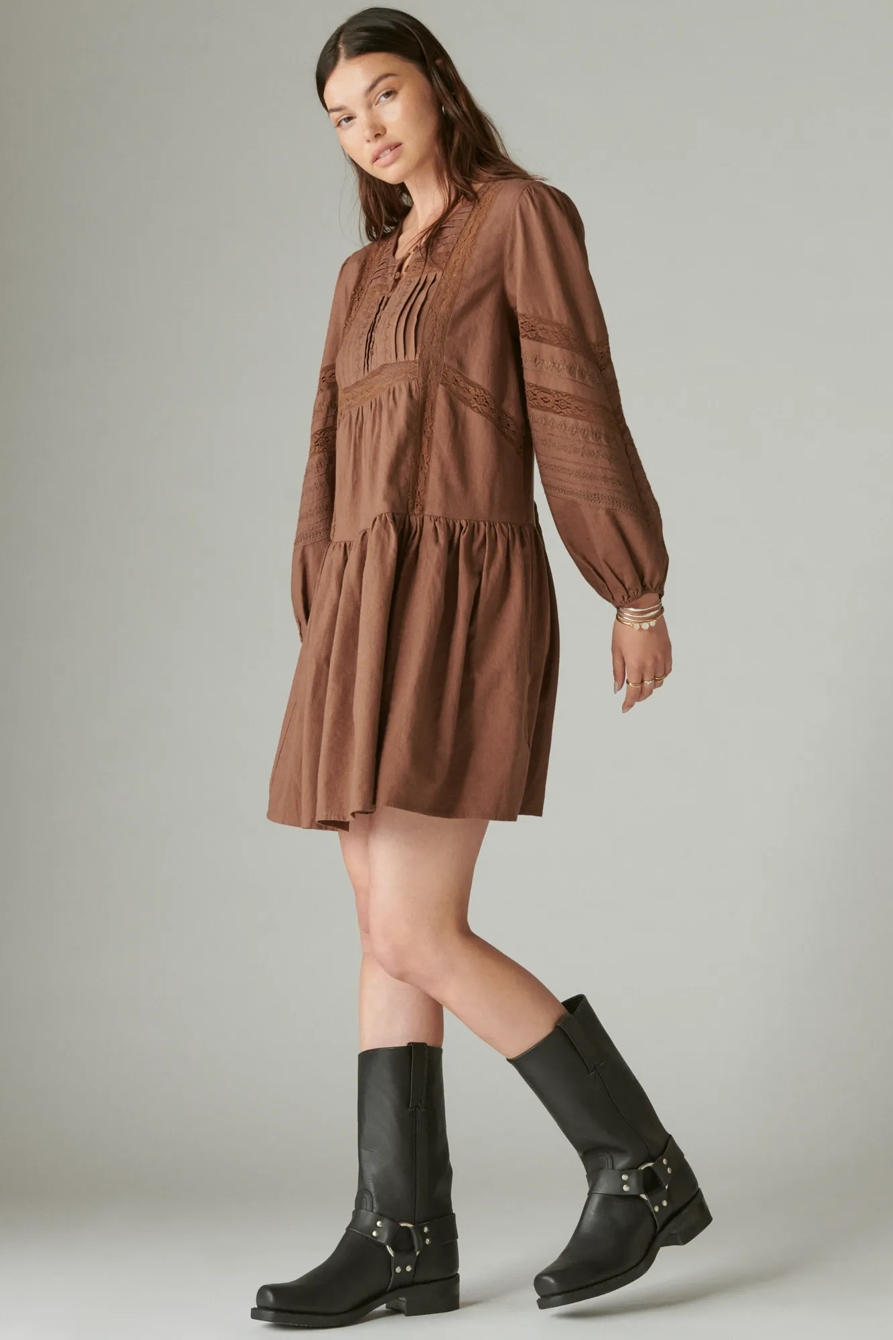 LONG SLEEVE EMBROIDERED MINI DRESS, image 2