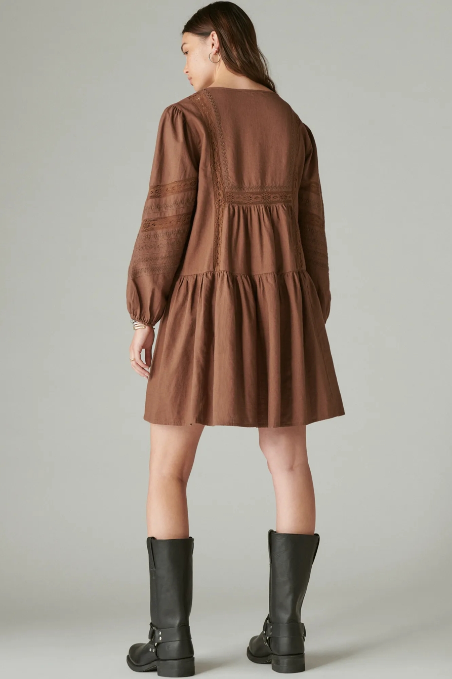 LONG SLEEVE EMBROIDERED MINI DRESS, image 3
