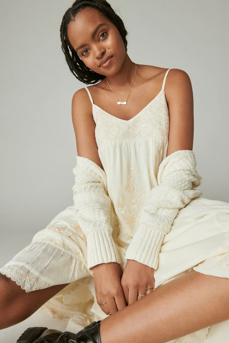 EMBROIDERED MAXI SLIP DRESS, image 2