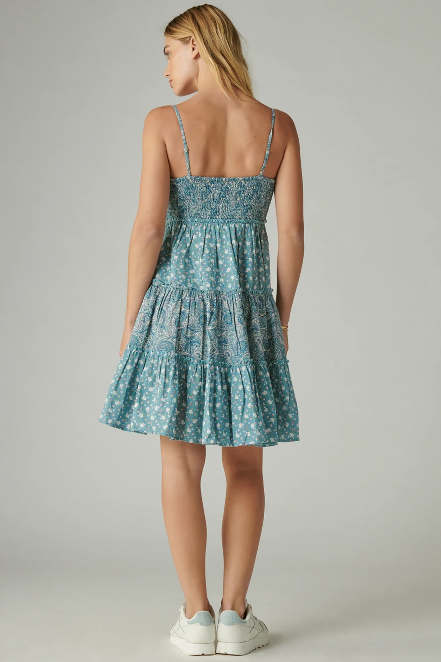 LAURA ASHLEY PRINT MIX TIERED BABYDOLL MINI DRESS, image 4