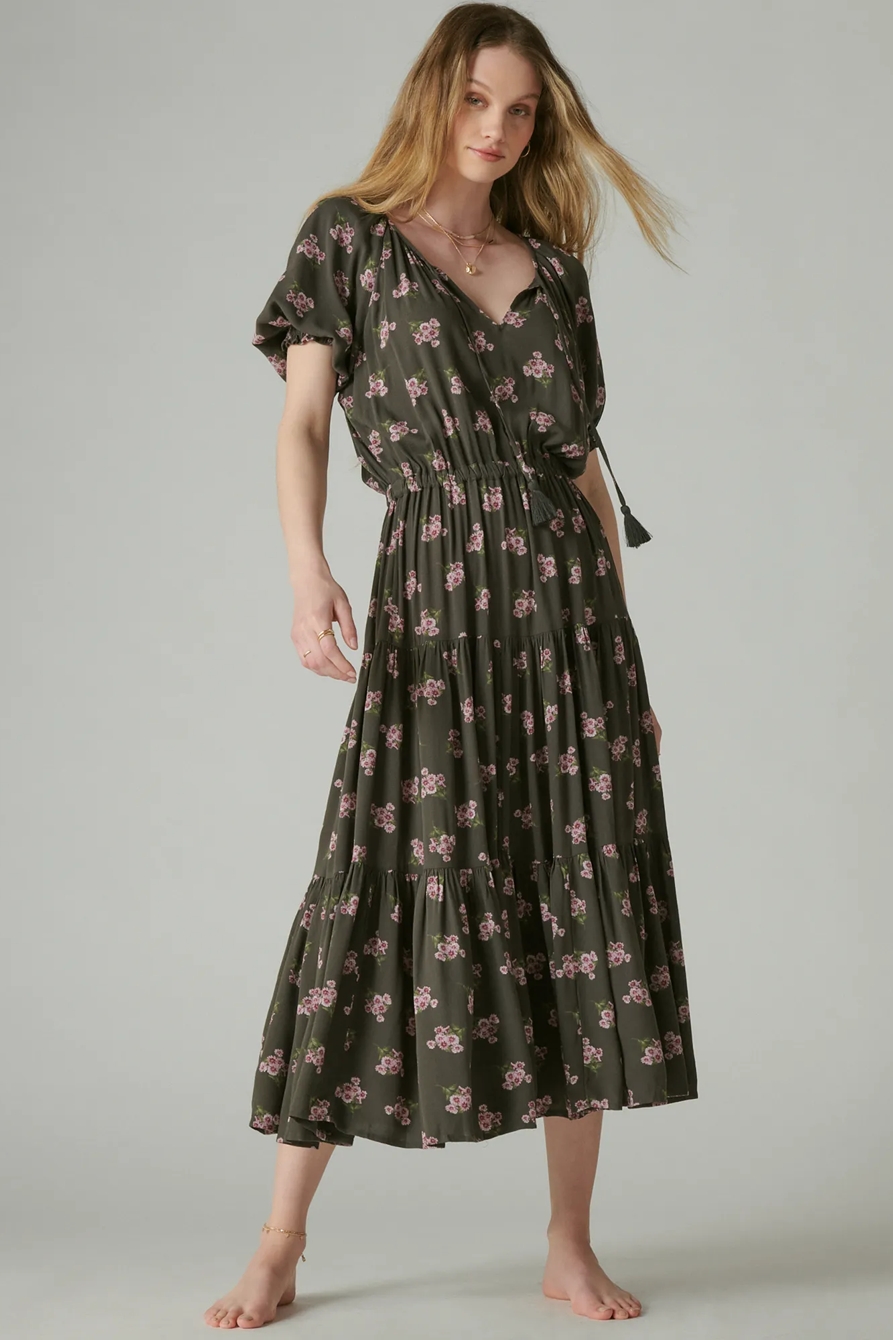 BOHO SMOCKED WAIST MAXI DRESS, image 2