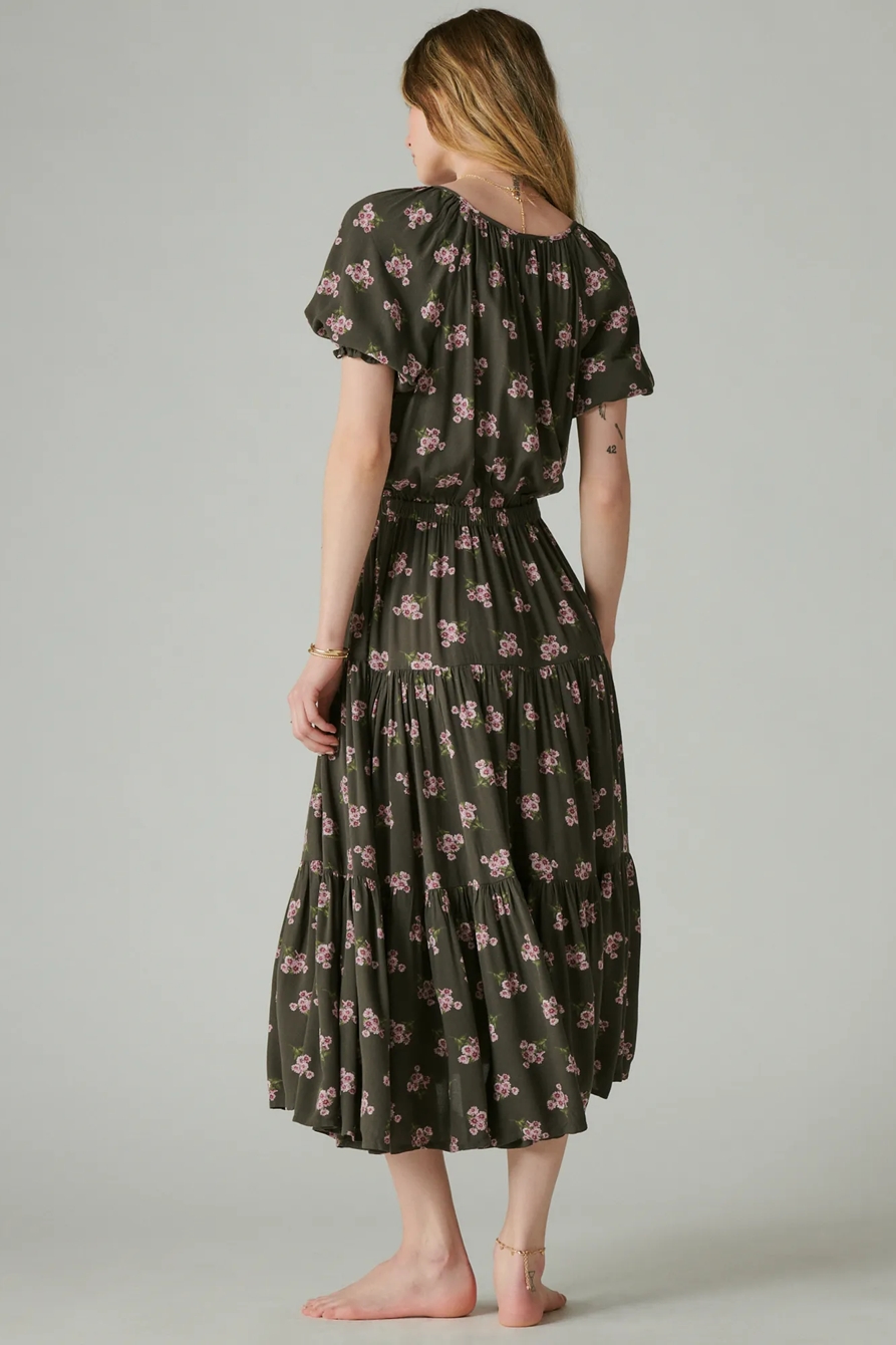 BOHO SMOCKED WAIST MAXI DRESS, image 3