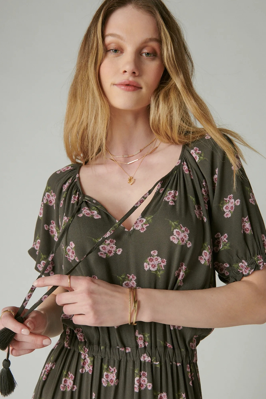 BOHO SMOCKED WAIST MAXI DRESS, image 4