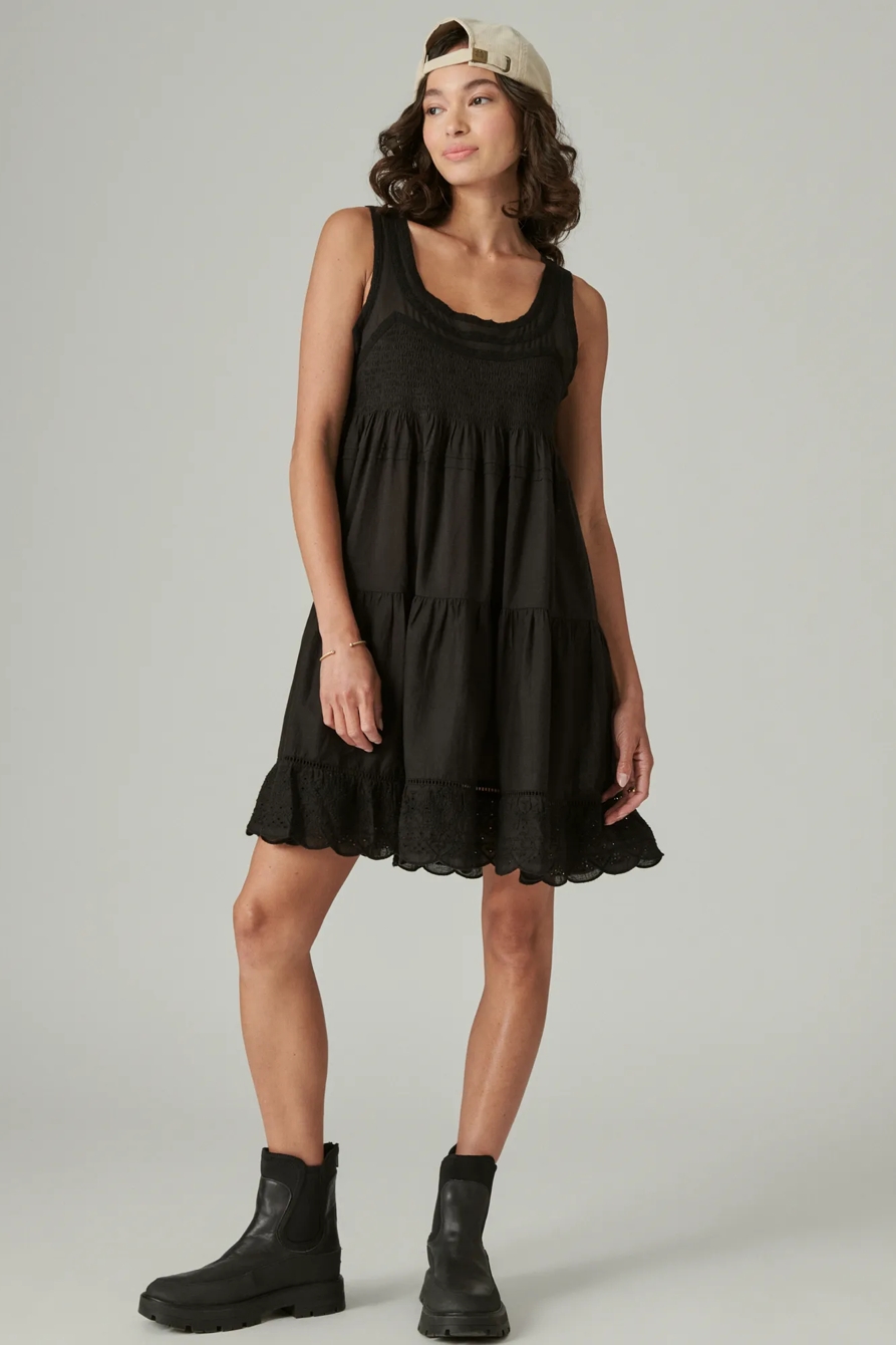 EMBROIDERED TIERED MINI DRESS, image 1