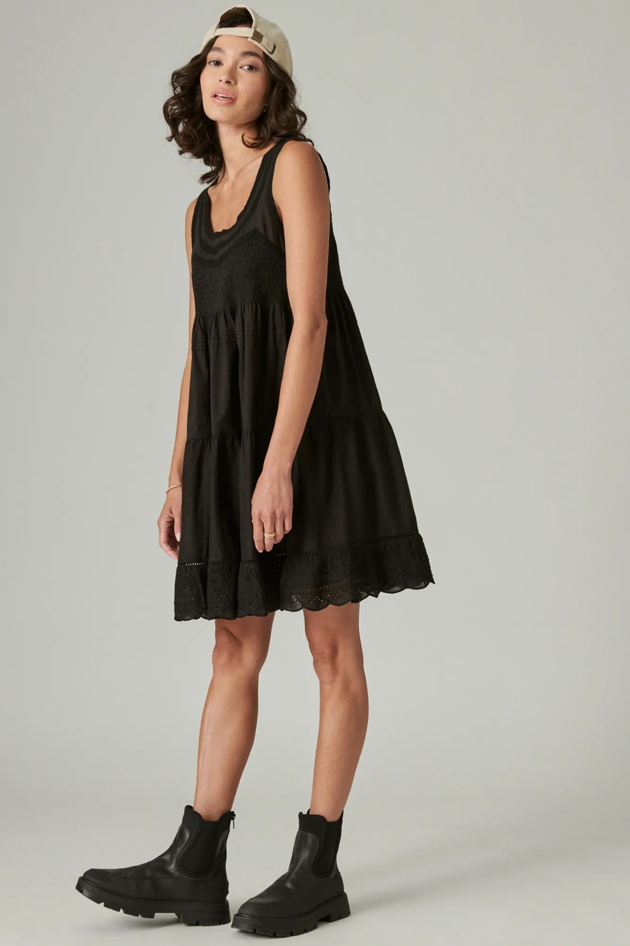 EMBROIDERED TIERED MINI DRESS, image 3