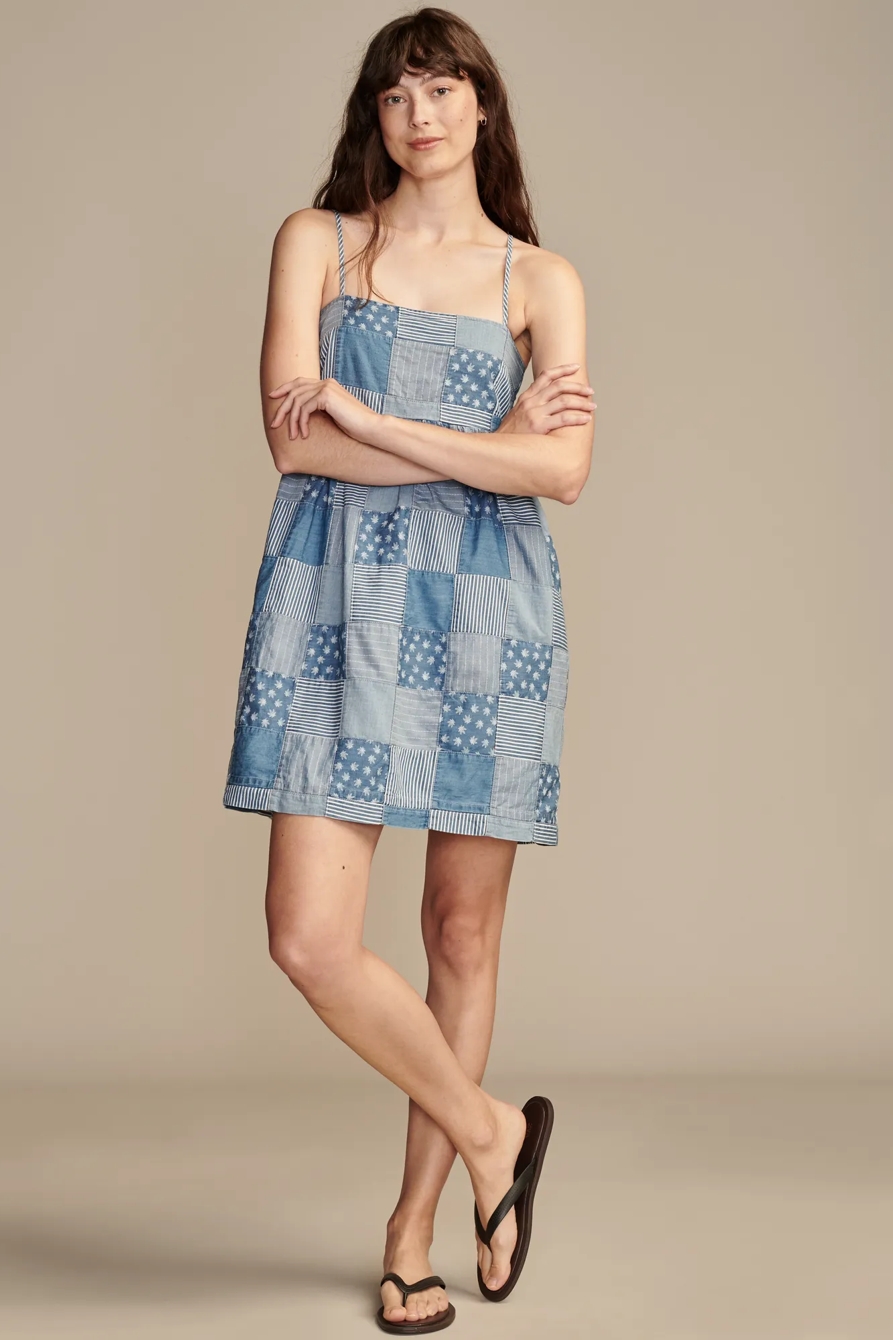 HIGHEST QUALITY DENIM PATCHWORK CANNABIS MINI DRESS, image 2