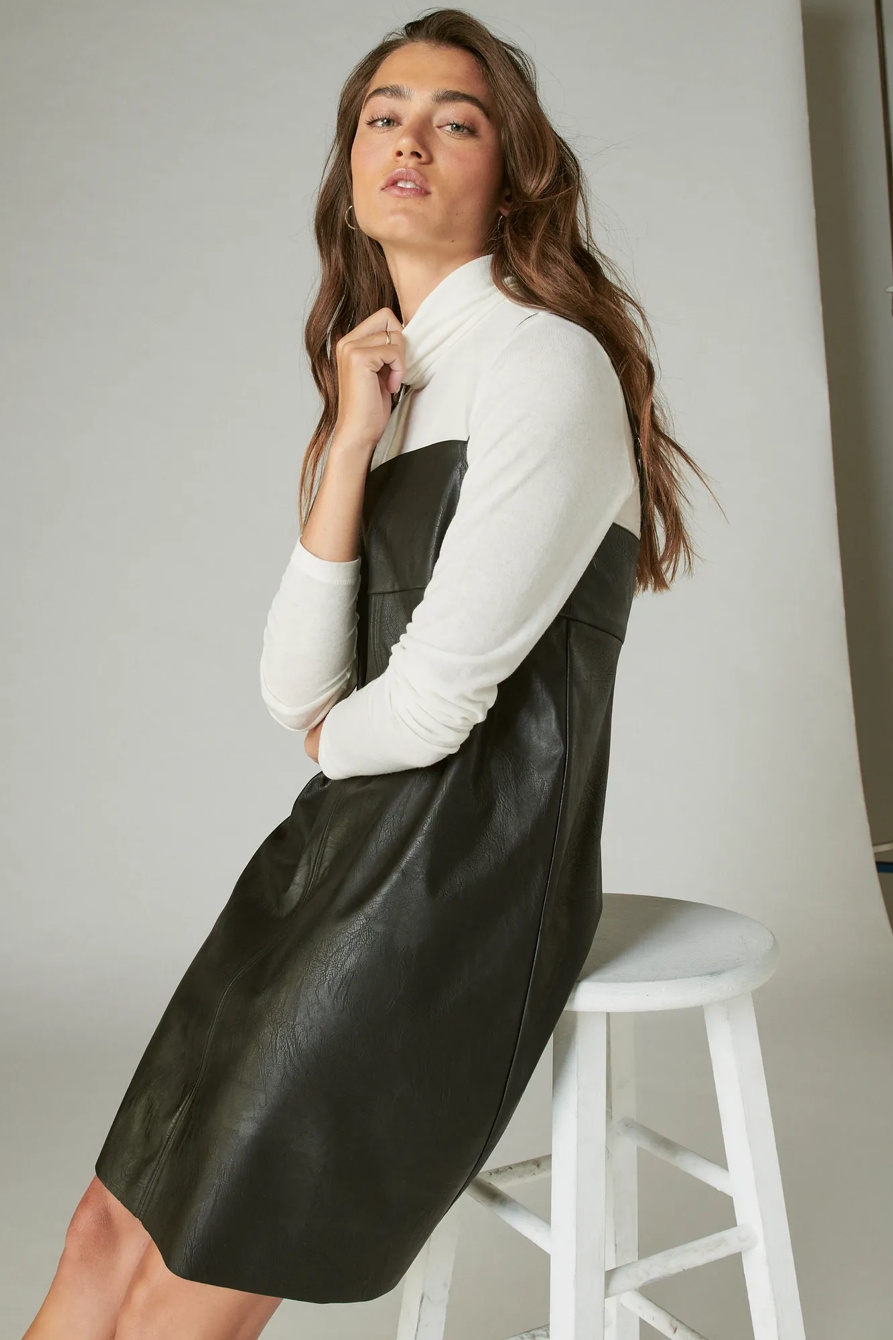 FAUX LEATHER BABYDOLL SLIP DRESS, image 2