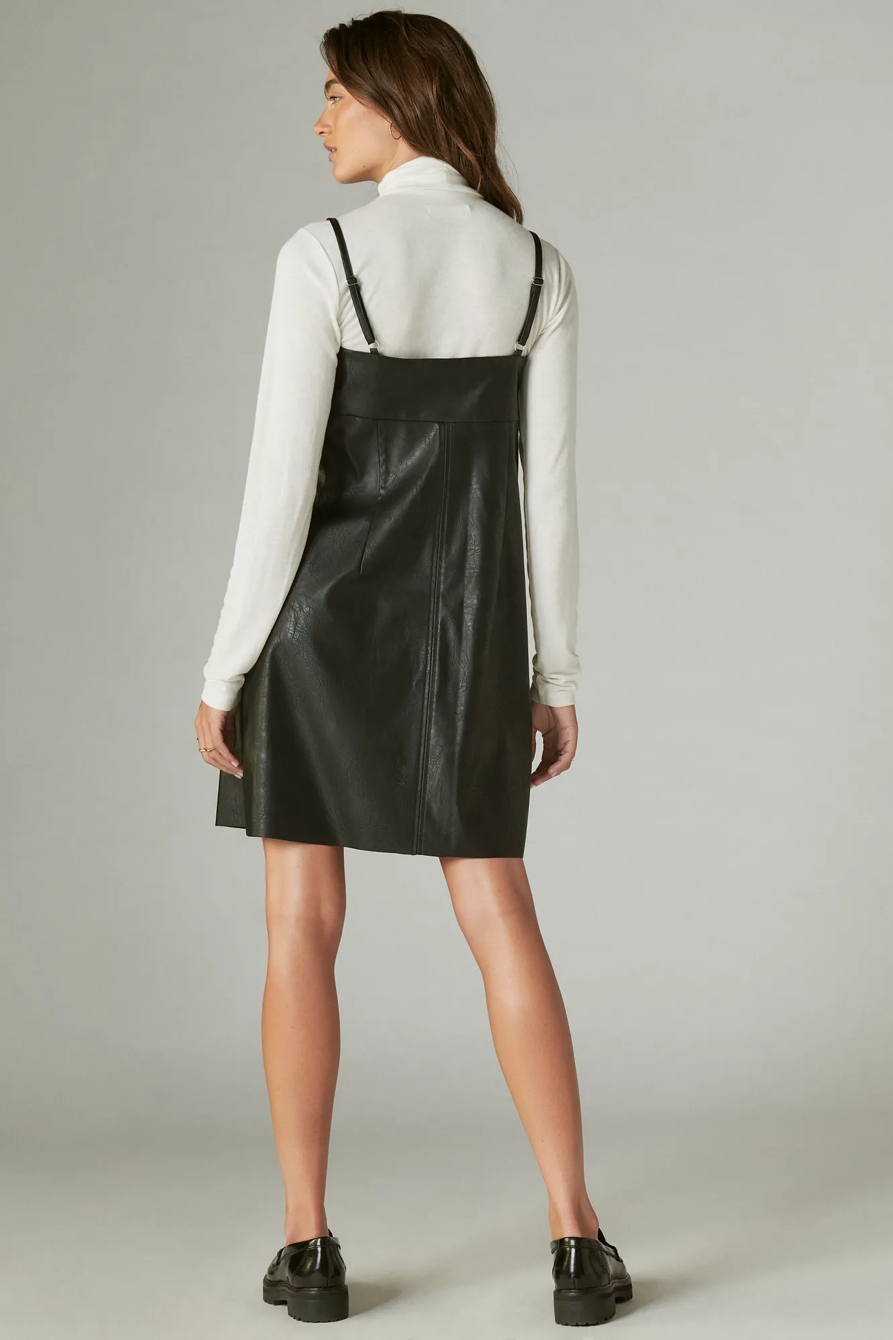 FAUX LEATHER BABYDOLL SLIP DRESS, image 3