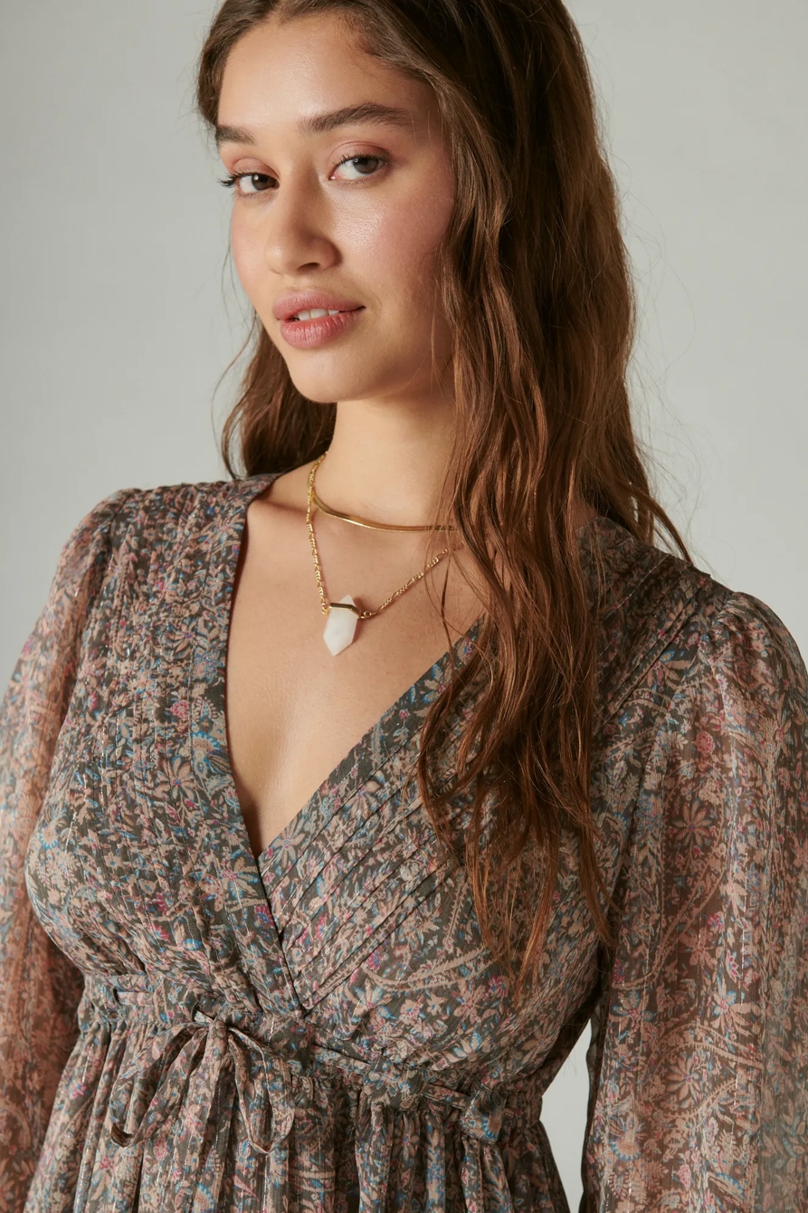 PRINTED CHIFFON MINI DRESS, image 2