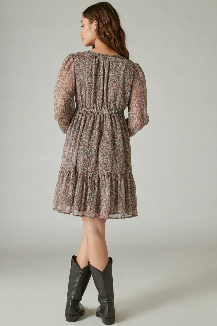 PRINTED CHIFFON MINI DRESS, image 4