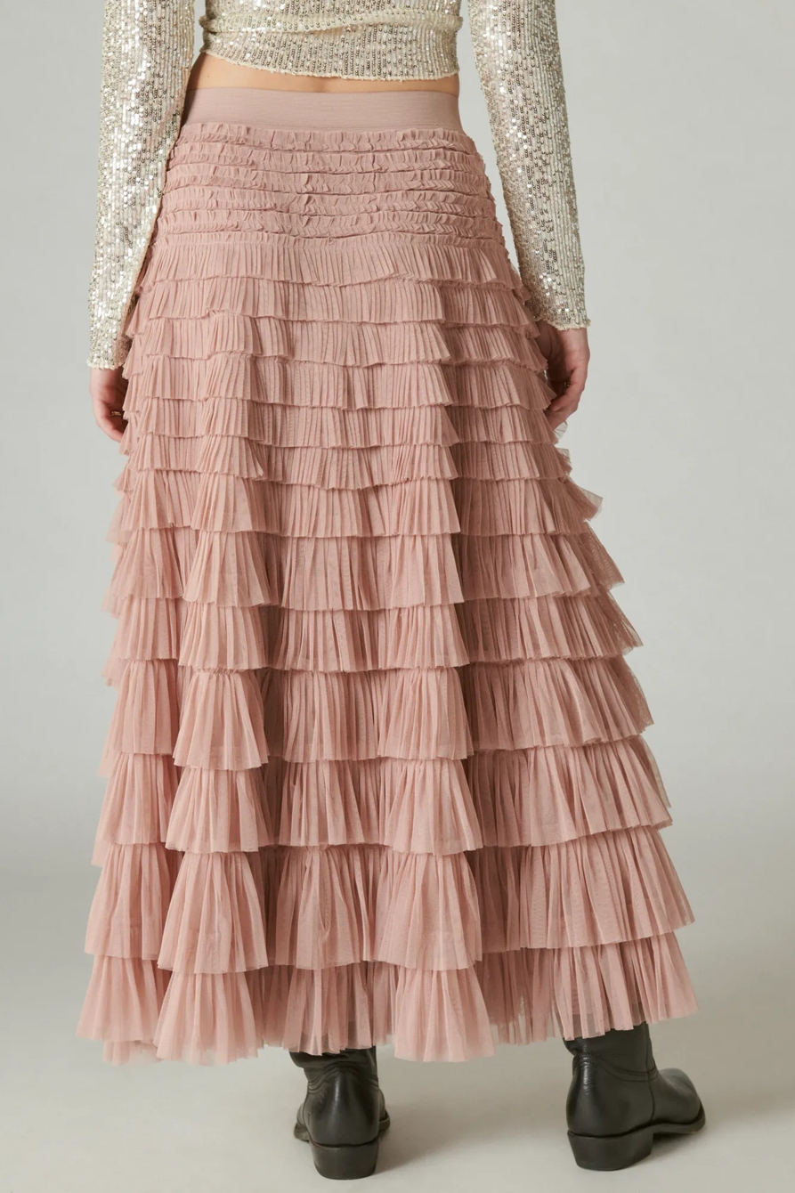 TULLE RUFFLE MAXI SKIRT, image 3