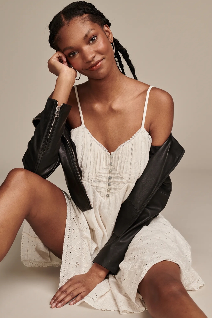 PINTUCK BODICE TIERED MINI DRESS, image 2