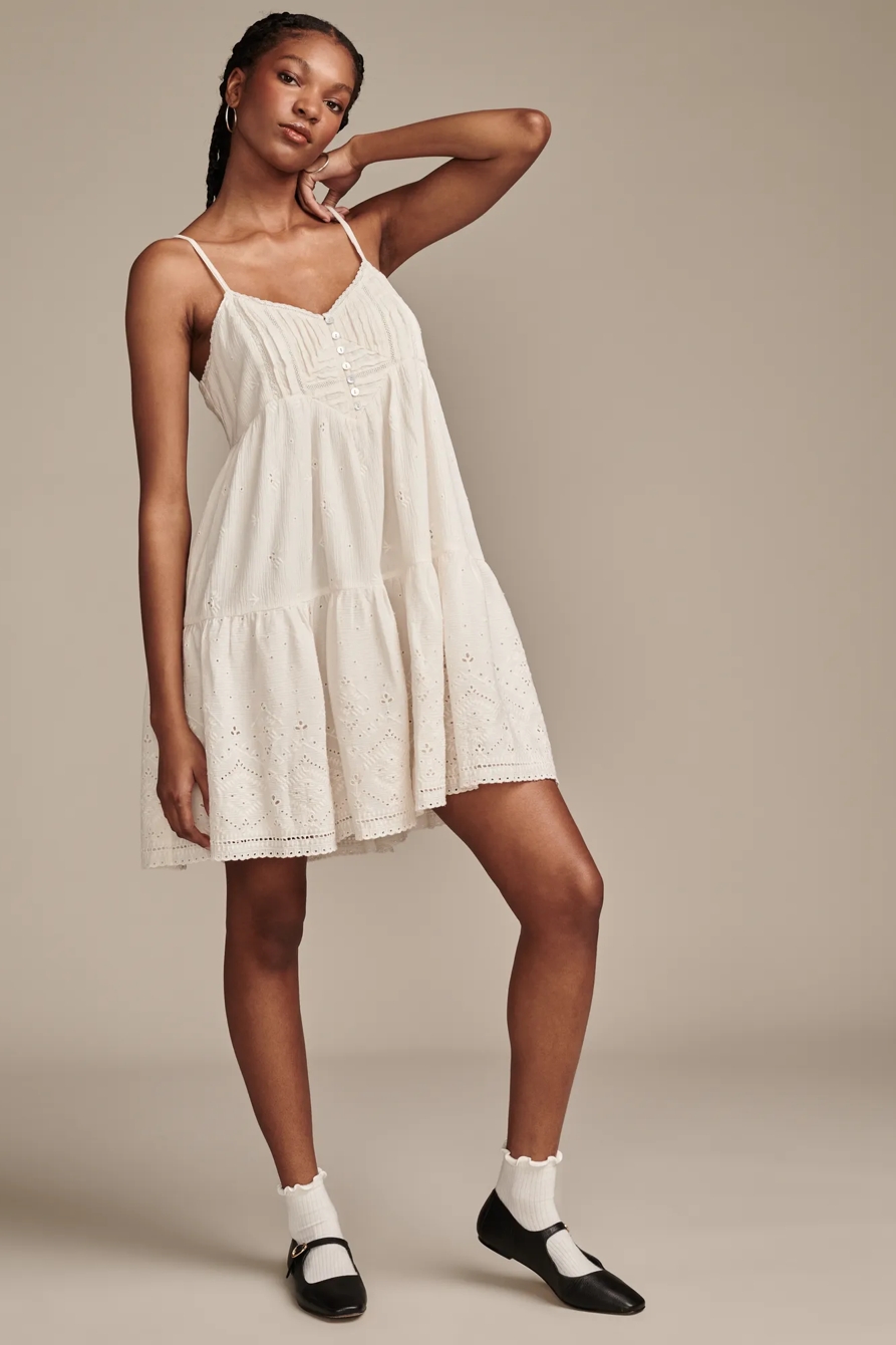 PINTUCK BODICE TIERED MINI DRESS, image 3