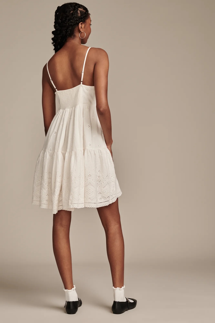 PINTUCK BODICE TIERED MINI DRESS, image 4