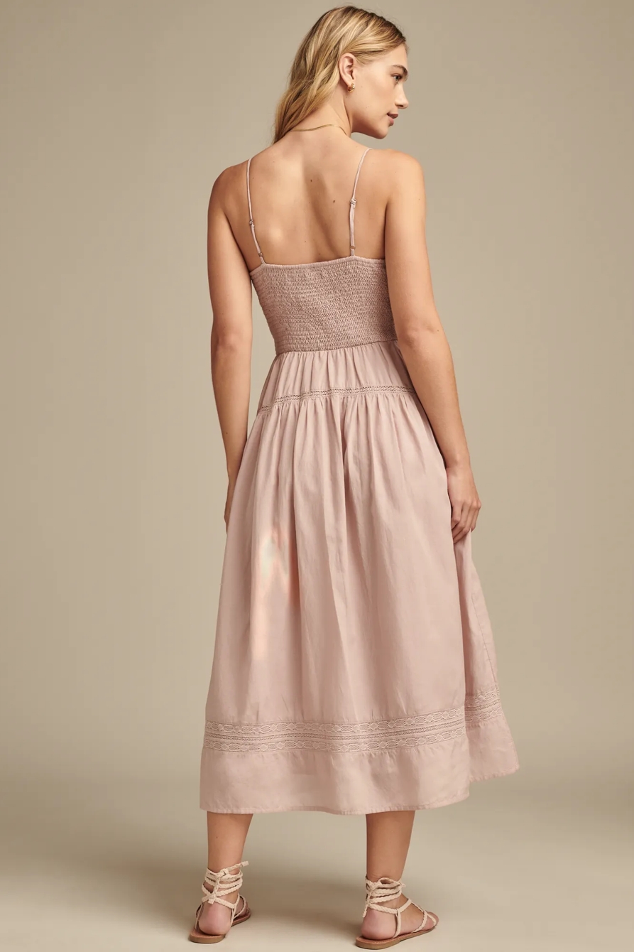 LACE TRIMMED MIDI DRESS, image 5