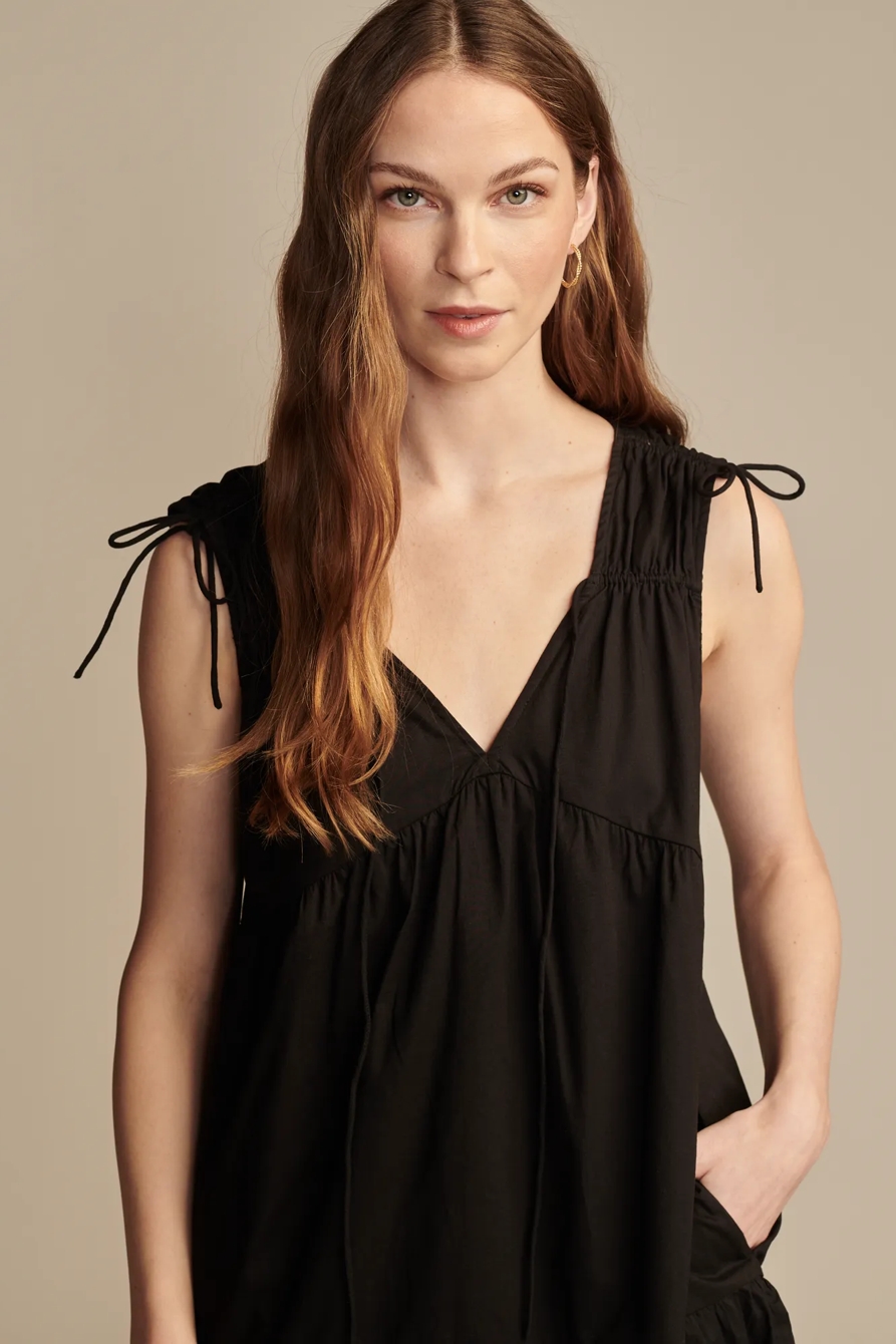 POPLIN SHOULDER CINCHED MINI DRESS, image 3