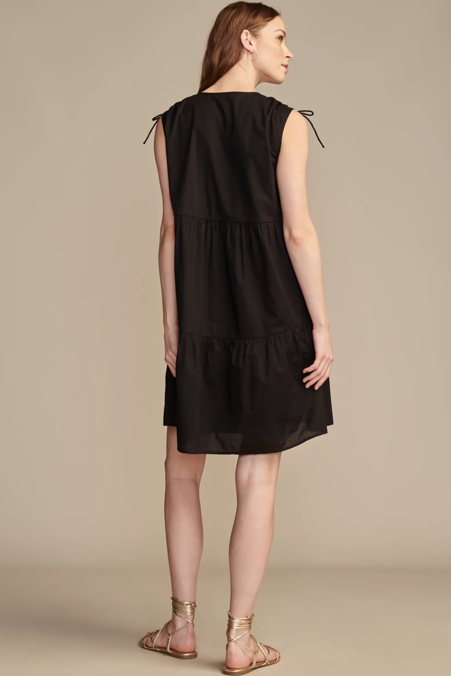 POPLIN SHOULDER CINCHED MINI DRESS, image 5