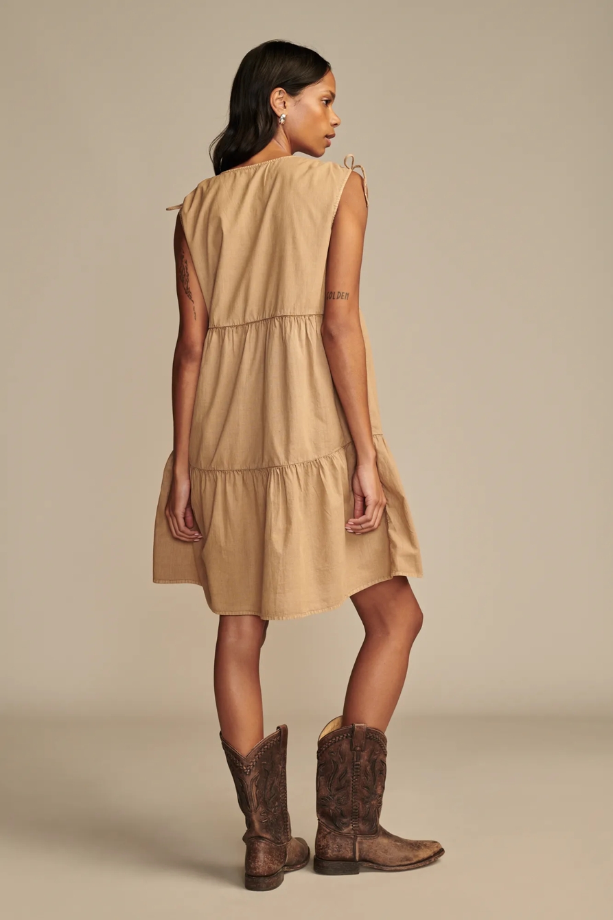 POPLIN SHOULDER CINCHED MINI DRESS, image 2