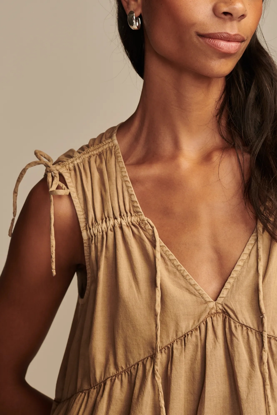 POPLIN SHOULDER CINCHED MINI DRESS, image 4