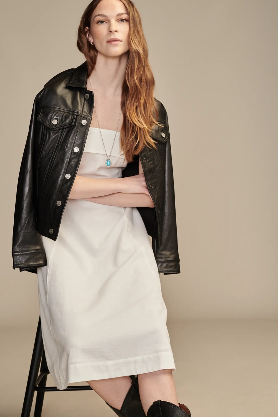 STRAPLESS LINEN OVERLAY MIDI DRESS, image 5