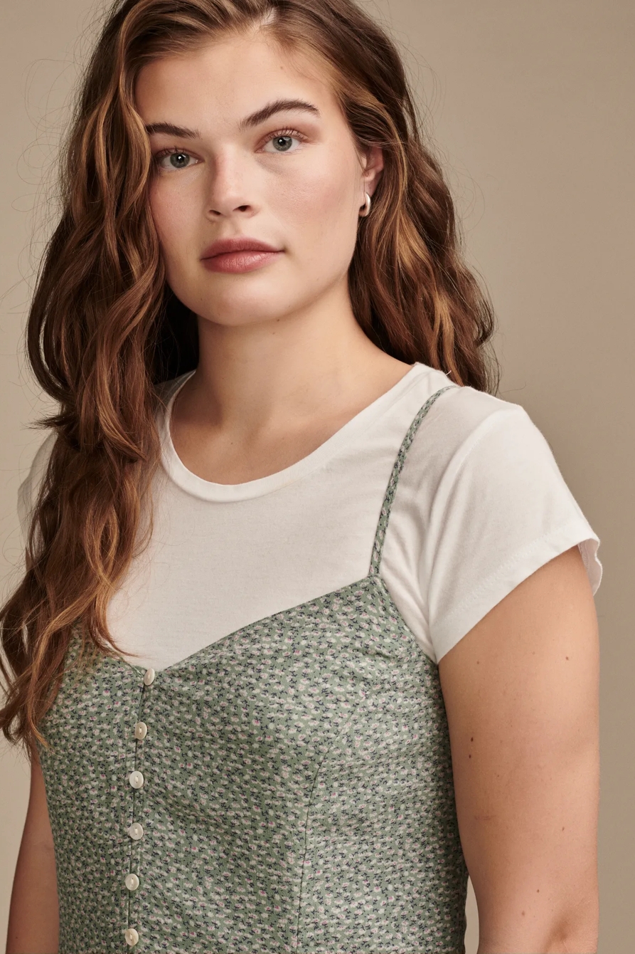 BUTTON FRONT MIDI SLIP DRESS, image 2