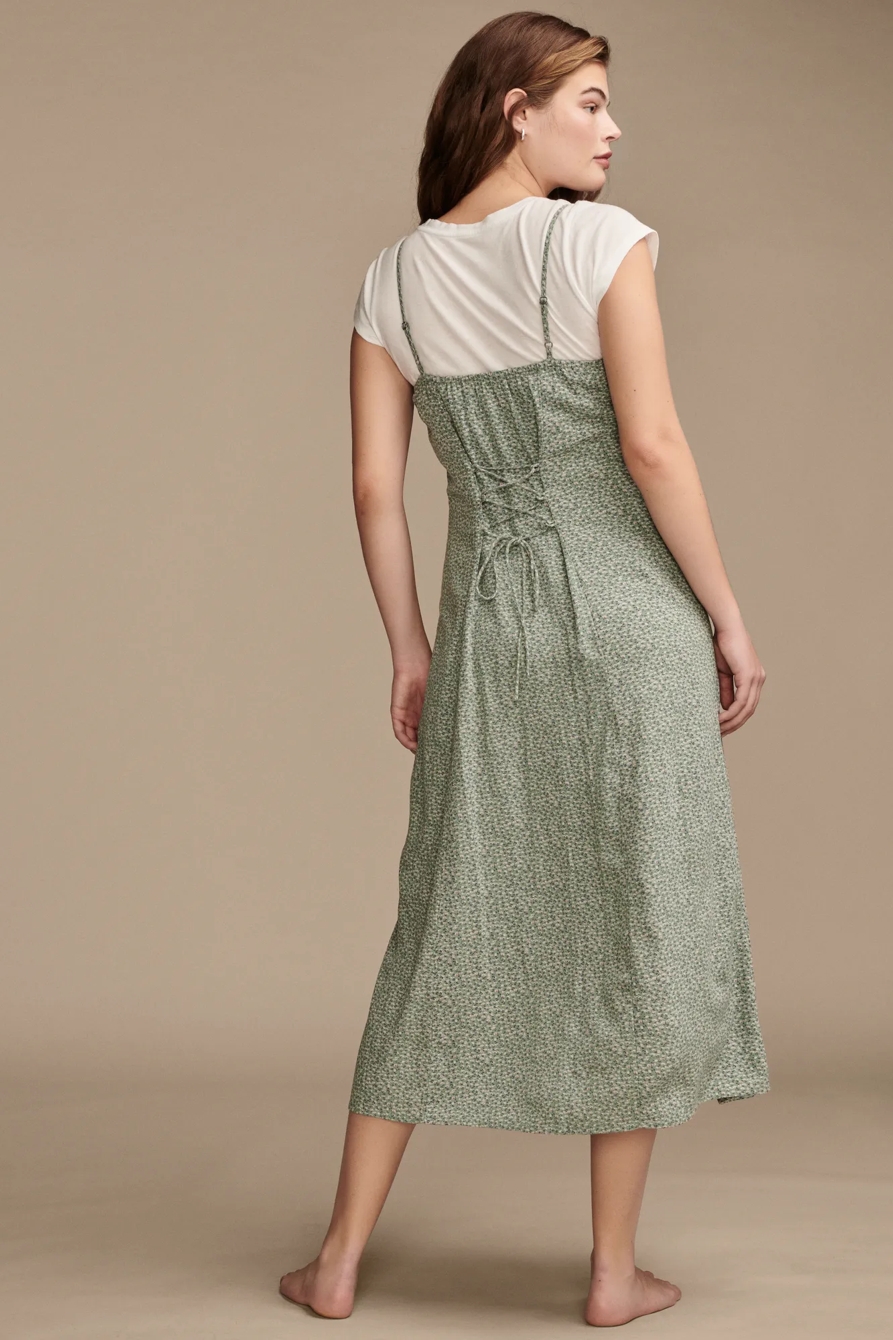 BUTTON FRONT MIDI SLIP DRESS, image 4