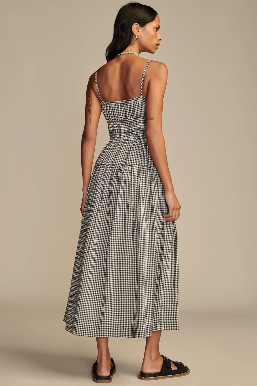 SMOCKED MIDI DRESS, image 4