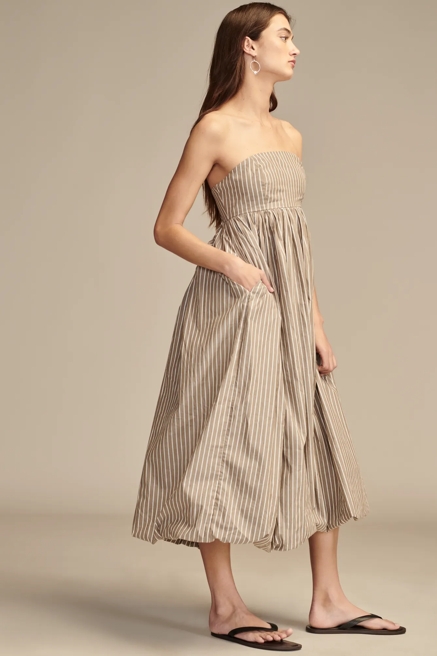 POPLIN BUBBLE HEM MAXI DRESS, image 2