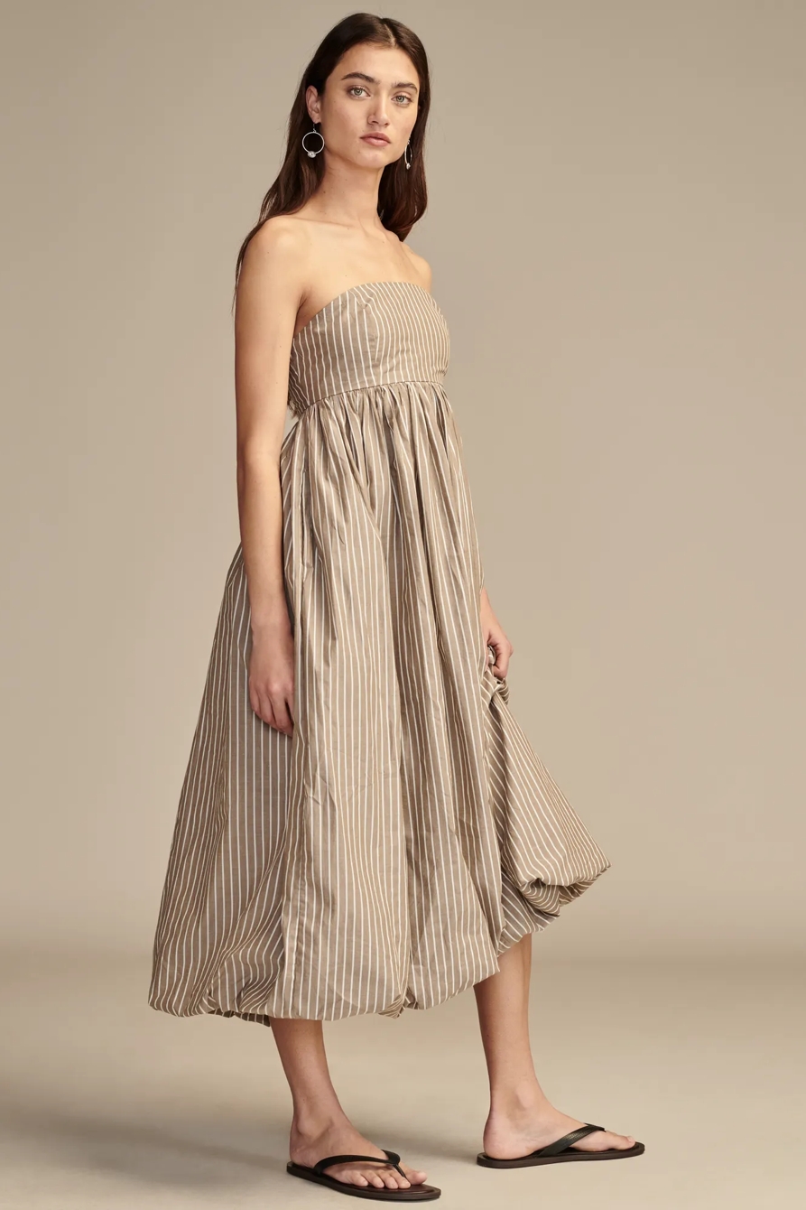 POPLIN BUBBLE HEM MAXI DRESS, image 3