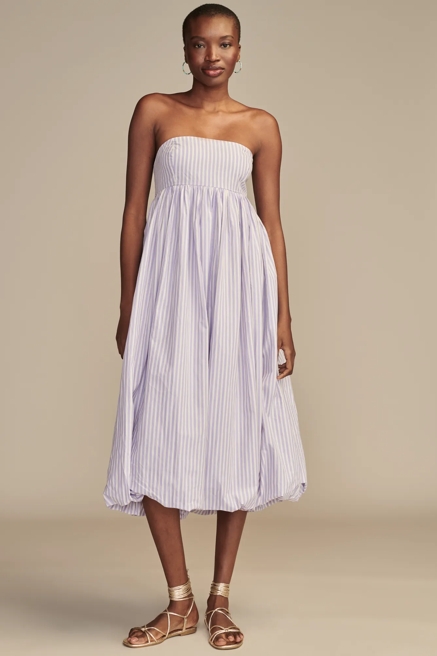 POPLIN BUBBLE HEM MAXI DRESS, image 1