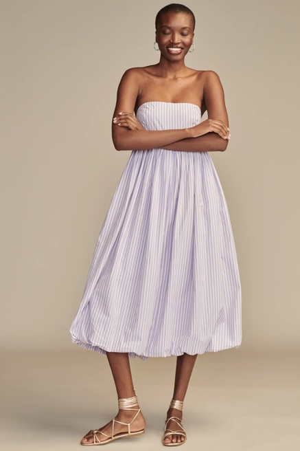 POPLIN BUBBLE HEM MAXI DRESS, image 3