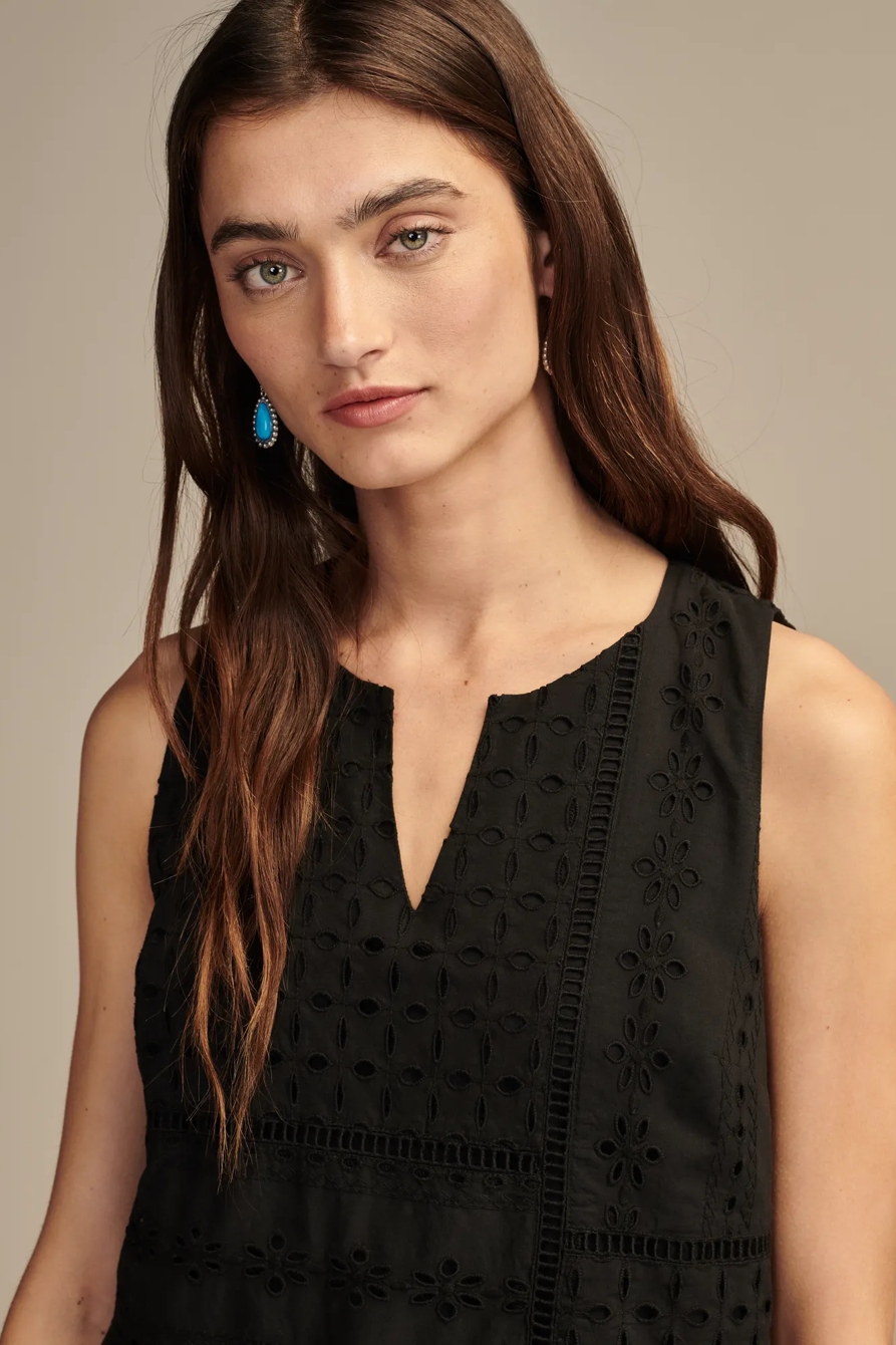 EYELET MIX SHIFT MINI DRESS, image 5