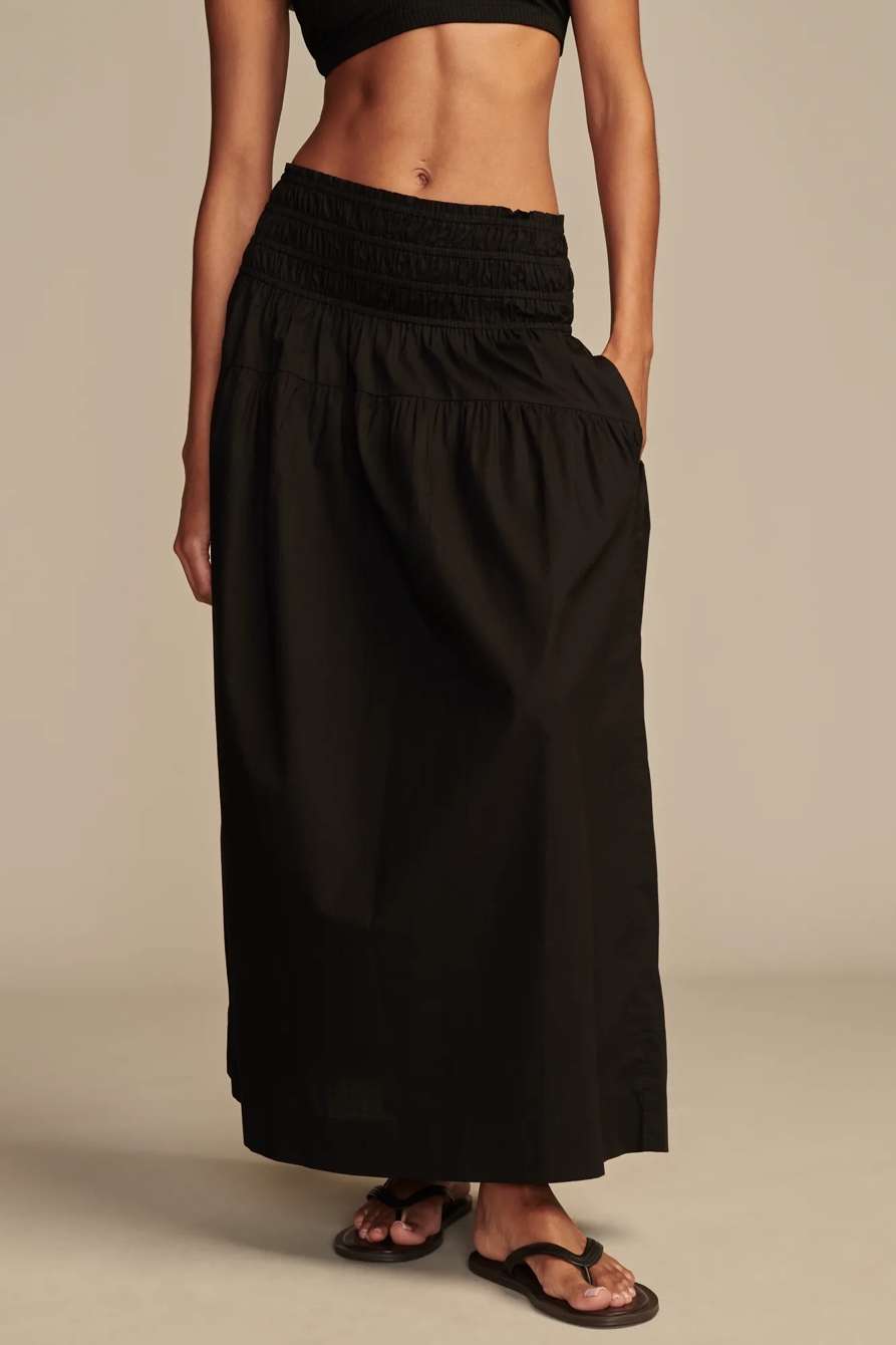 SMOCKED POPLIN MAXI SKIRT, image 2