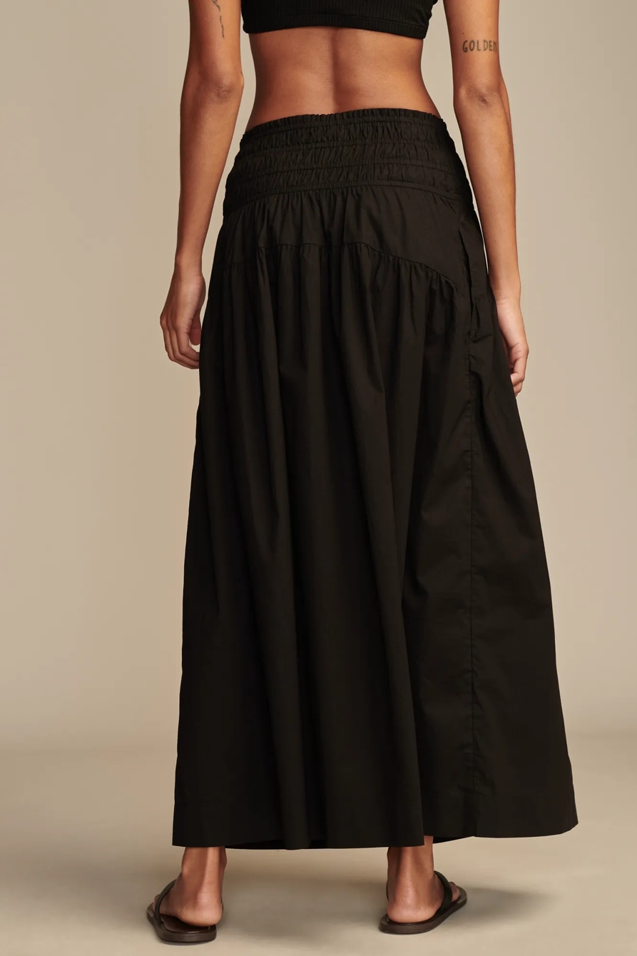 SMOCKED POPLIN MAXI SKIRT, image 4