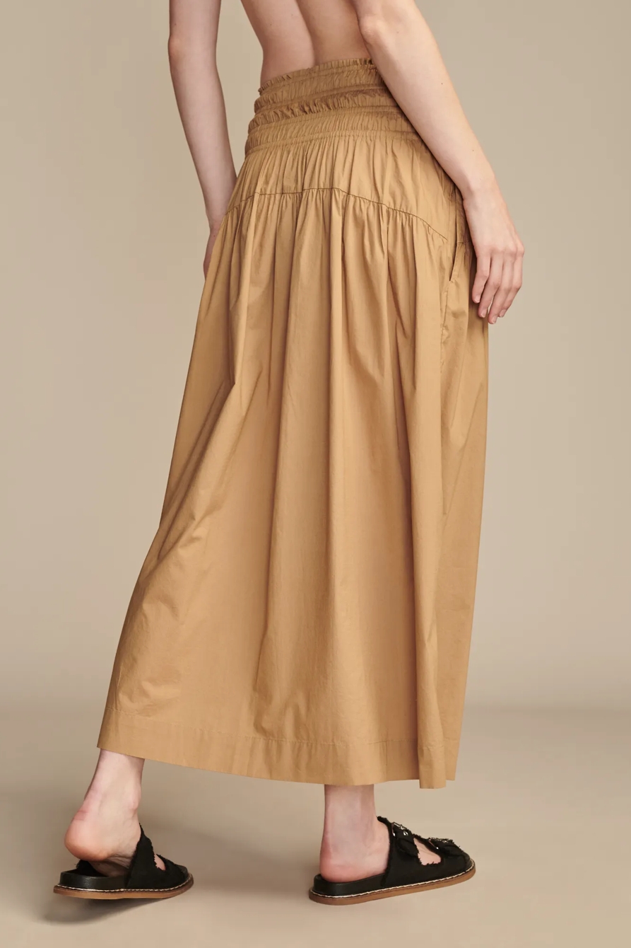 SMOCKED POPLIN MAXI SKIRT, image 4