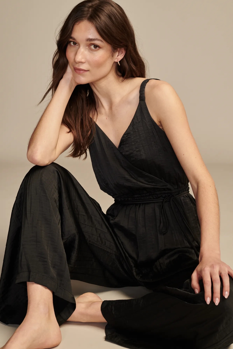 PLEATED SATIN JUMPSUIT, image 2