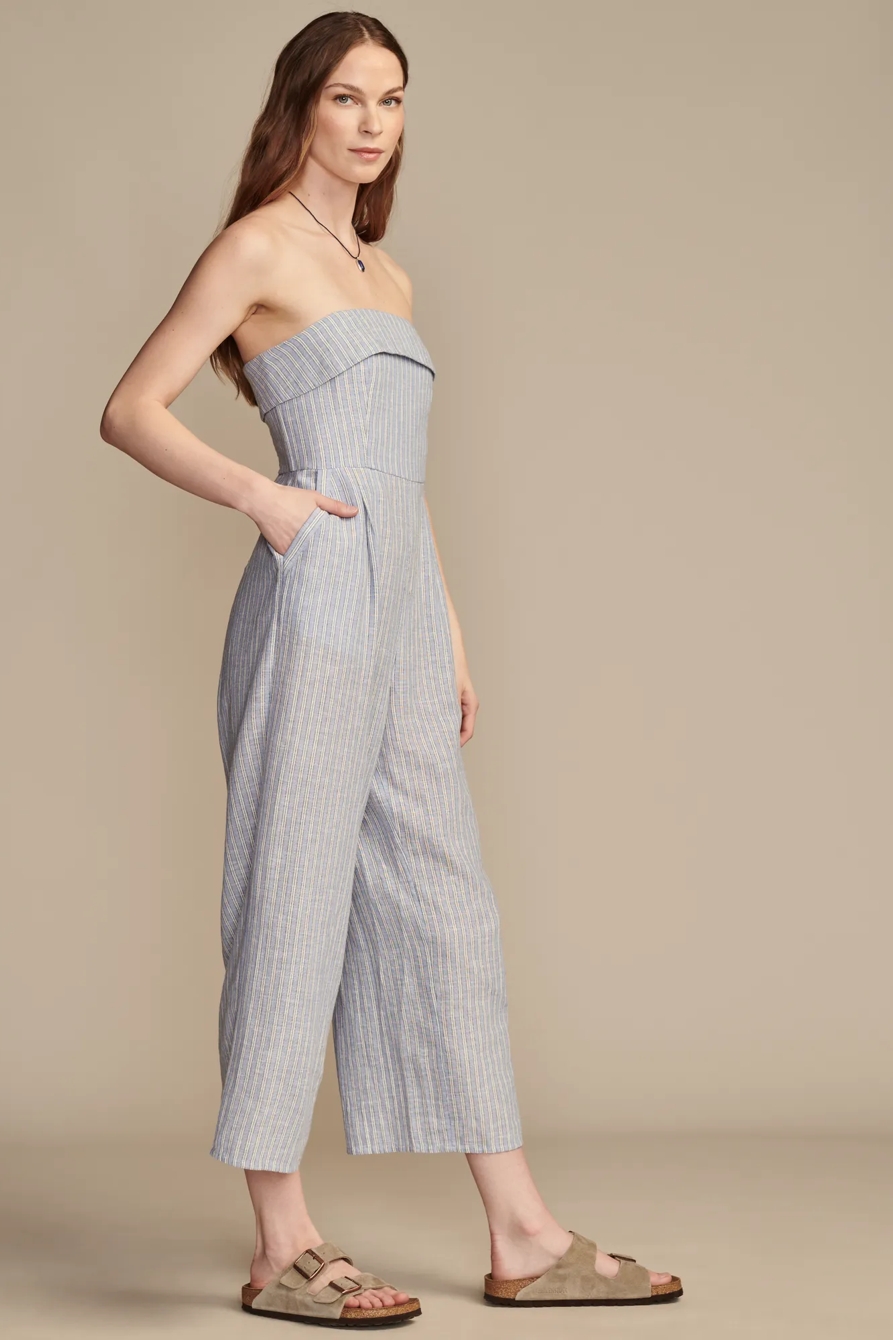 STRAPLESS LINEN OVERLAY JUMPSUIT, image 4