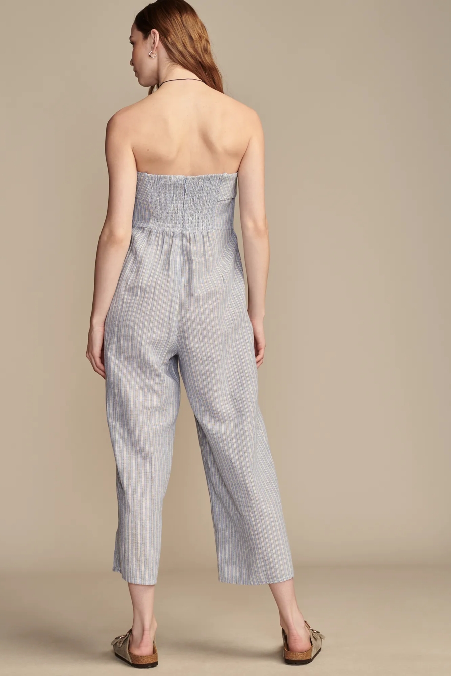 STRAPLESS LINEN OVERLAY JUMPSUIT, image 5
