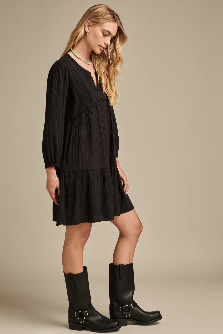 LONG SLEEVE TIERED MINI DRESS, image 3