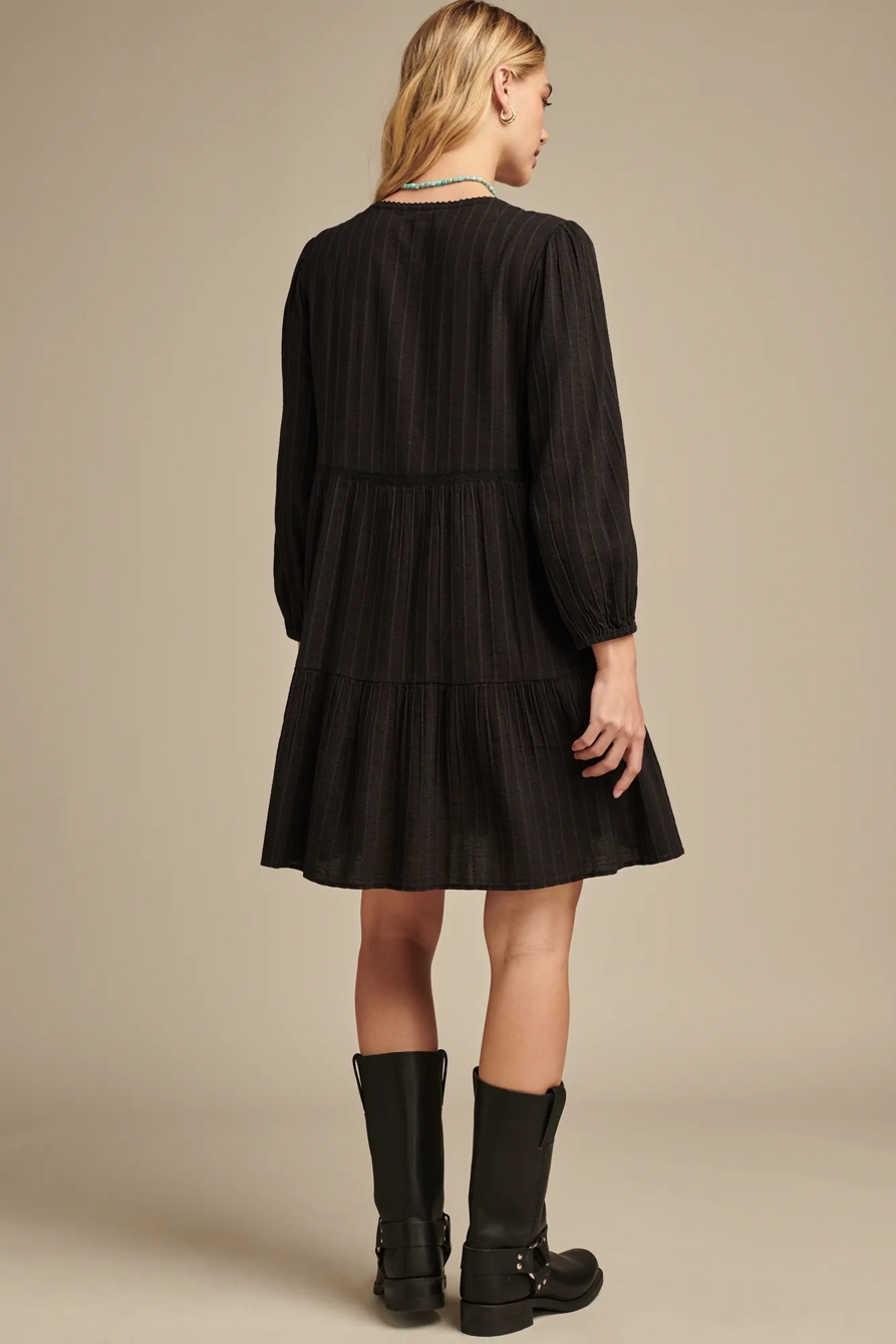 LONG SLEEVE TIERED MINI DRESS, image 4