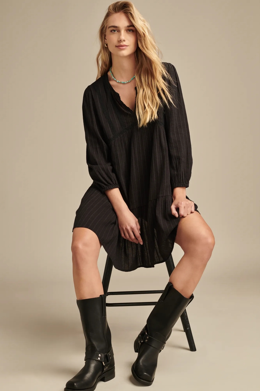 LONG SLEEVE TIERED MINI DRESS, image 5