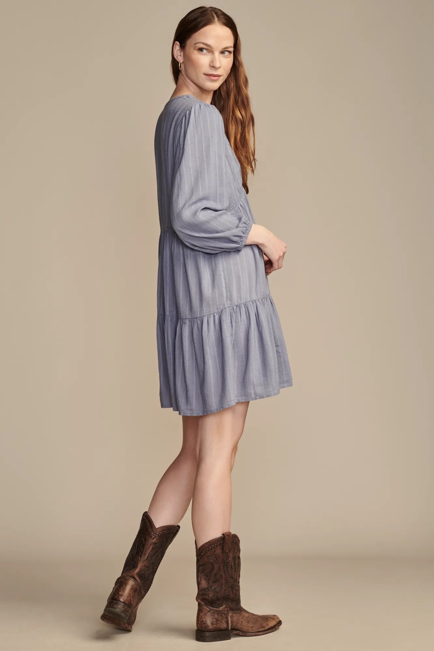 LONG SLEEVE TIERED MINI DRESS, image 4