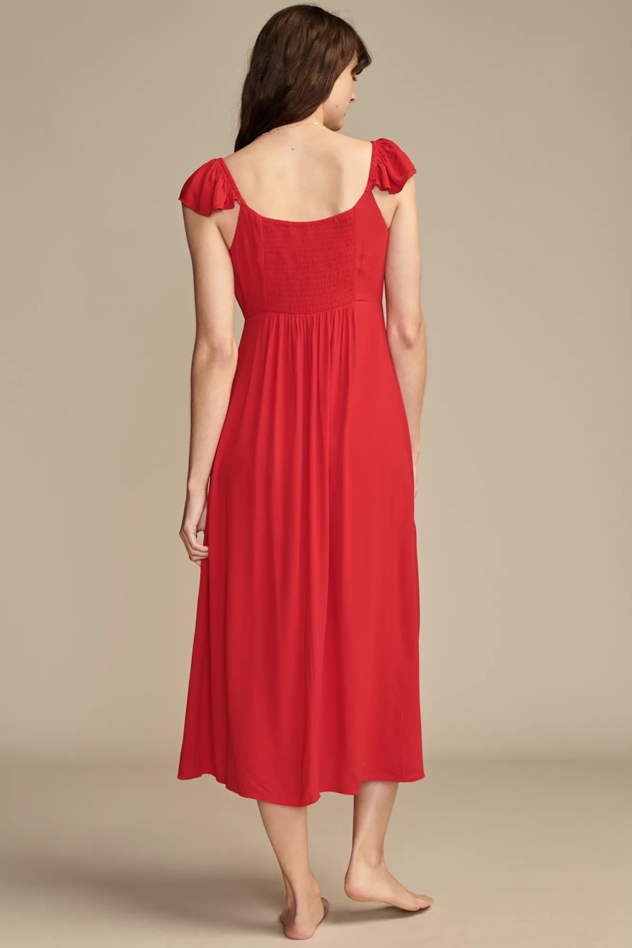 RUFFLE SLEEVE MIDI DRESS, image 3