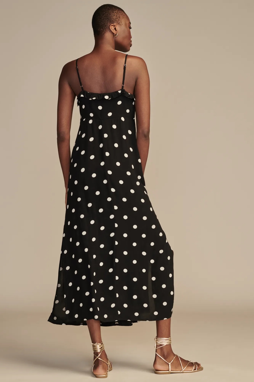POLKA DOT SLIP MIDI DRESS, image 6